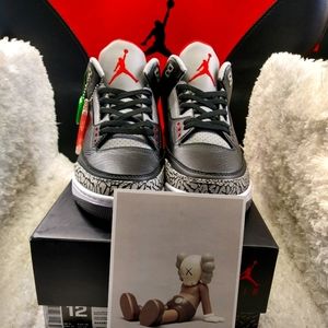 Nike Air Jordan 3 III Black Red White OG 100% Auth